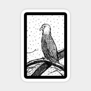 Eagle in Snow - Back Print Magnet