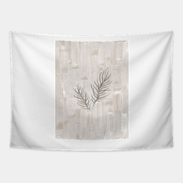 Neutral spruce branch Tapestry by WhalesWay