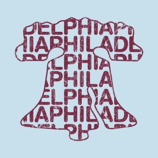 PHILADELPHIA LOVE PHILLY FAN LIBERTY BELL VINTAGE RED T-Shirt