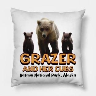 Bear Grazer and her cubs Pillow