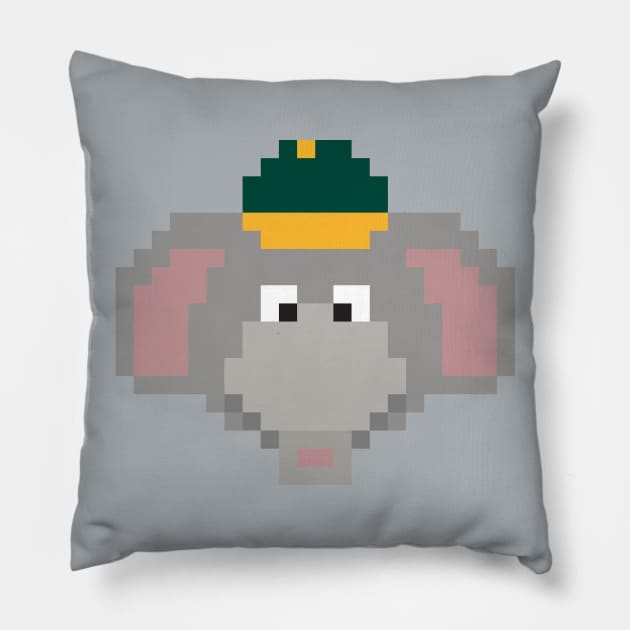 (OAK) Baseball Mascot Pillow by Pixburgh