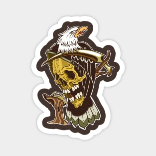 Silver Shamrock Tattoo Company Sepia Tone Grim Eagle Magnet