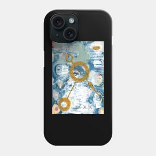 Art Acrylic artwork abstract mix media stitches Phone Case