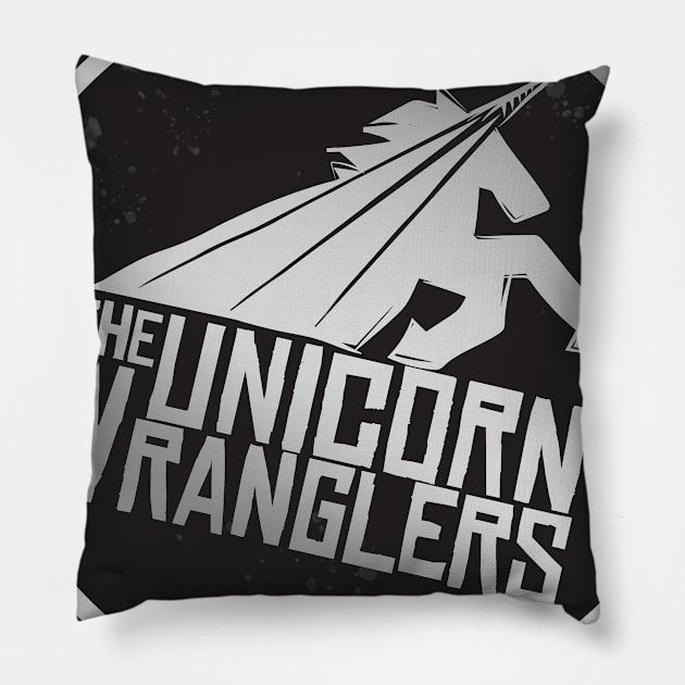 Distressed Logo Pillow by The Unicorn Wranglers