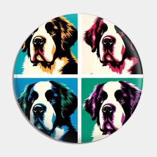 Saint Bernard Dog Pop Art - Dog Lover Pin
