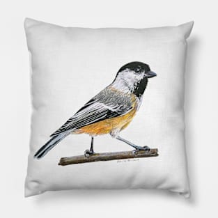 Chickadee Drawing 3 Pillow