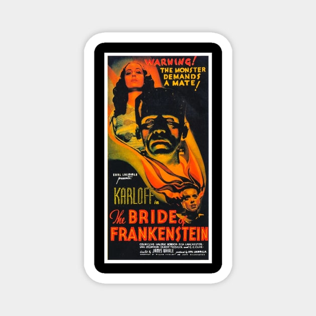 BRIDE OF FRANKENSTIEN Magnet by chudd