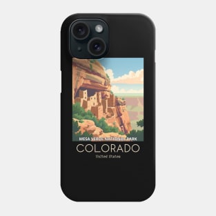 A Vintage Travel Illustration of Mesa Verde National Park - Colorado - US Phone Case