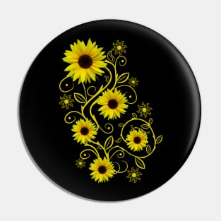 yellow blooming sunflower ornament flower sunflowers floral Pin