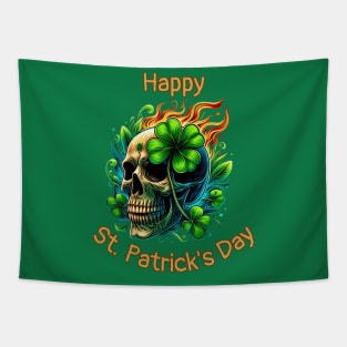 St Patricks Day 2024. Irish Skull Men Tapestry