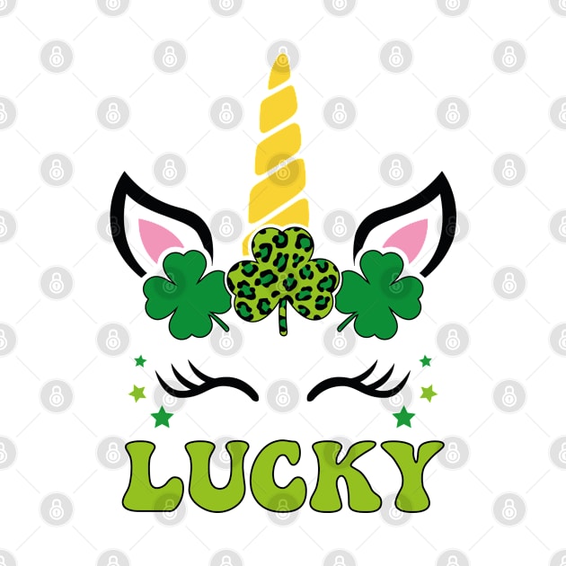 Lucky Unicorn Shamrock Girls Kids St Patrick's Day by Julorzo