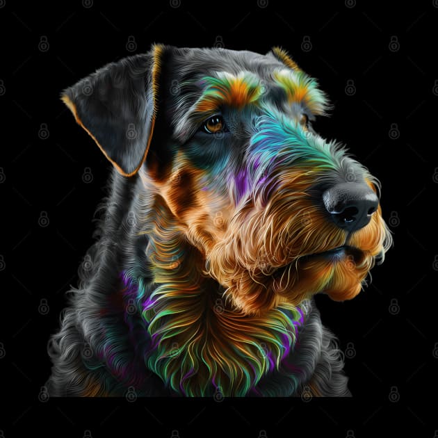 Neon Airedale Terrier Dog by Sygluv