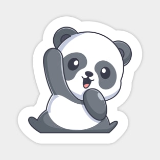 Cute panda waving hand cartoon Magnet