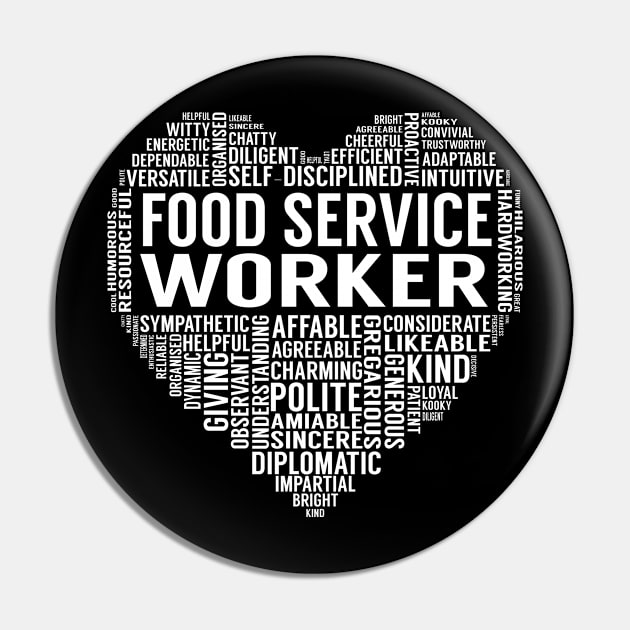 Food Service Worker Heart Pin by LotusTee