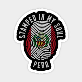 Stamped in My Soul Peru Flag Design Peruvian Pride Magnet