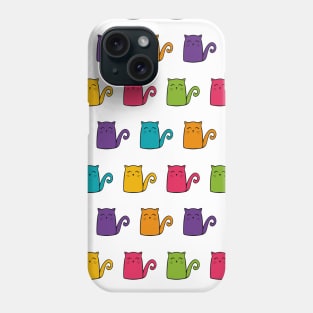 Cutie Rainbow Cats Repeating Pattern Phone Case