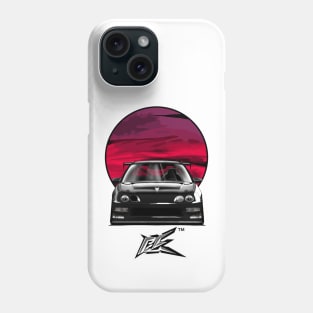 integra type r racecar lowered black Phone Case