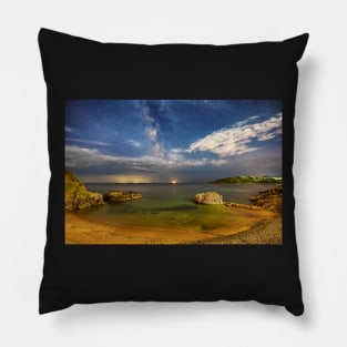 Rotherslade at Night on Gower, Wales Pillow