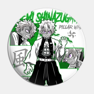 Sanemi Shinazugawa 04 The Tempestuous Wind Hashira Design Pin