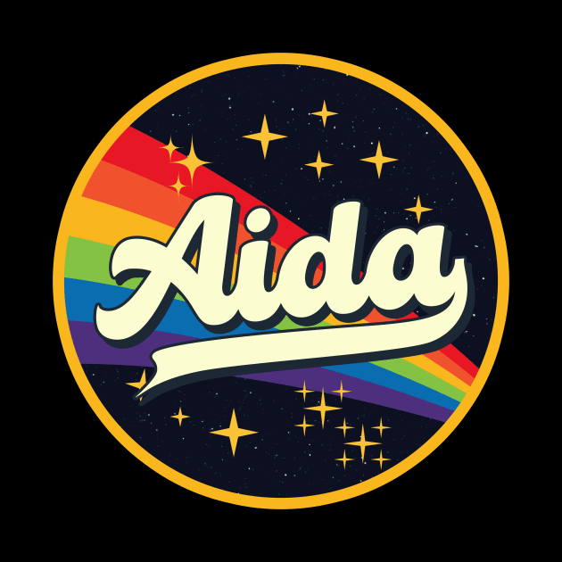 Aida // Rainbow In Space Vintage Style by LMW Art