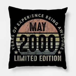 Born In May 2000 Vintage Sunset 20th Birthday All Original Pillow