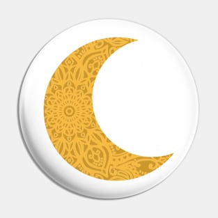 Mandala Yellow Moon Pin