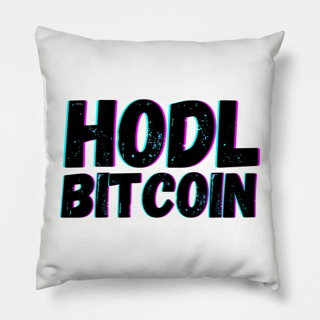 HODL Bitcoin Pillow by blueduckstuff