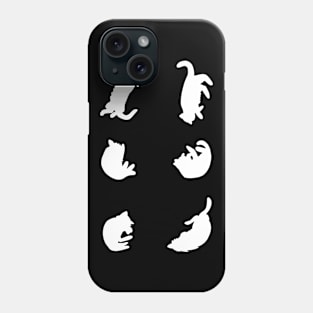 Sleeping Cats (White Outline) Phone Case