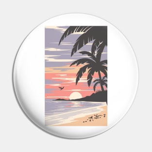 Sunset at the beach Pin