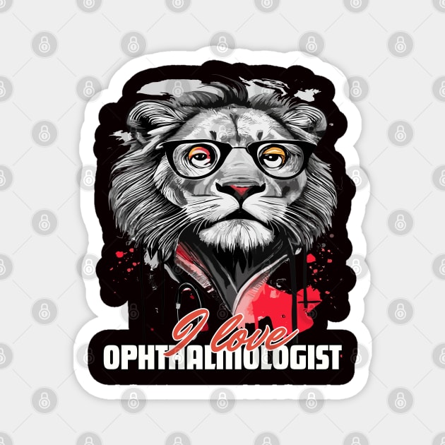 I love Ophthalmologist lion brafdesign Magnet by Brafdesign