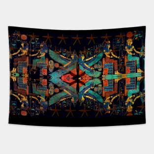 Protective Egyptian Goddesses Star Mask Tapestry