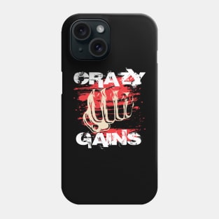 Crazy gains - Nothing beats the feeling of power that weightlifting, powerlifting and strength training it gives us! A beautiful vintage movie design representing body positivity! Phone Case