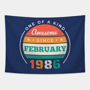 Retro Awesome Since February 1986 Birthday Vintage Bday 1986 Tapestry