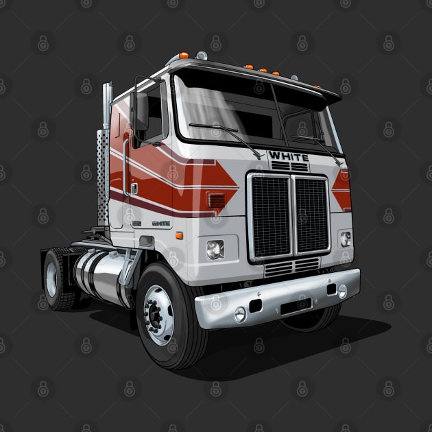 1980 White Road Commander 2 Cabover Truck in silver by candcretro