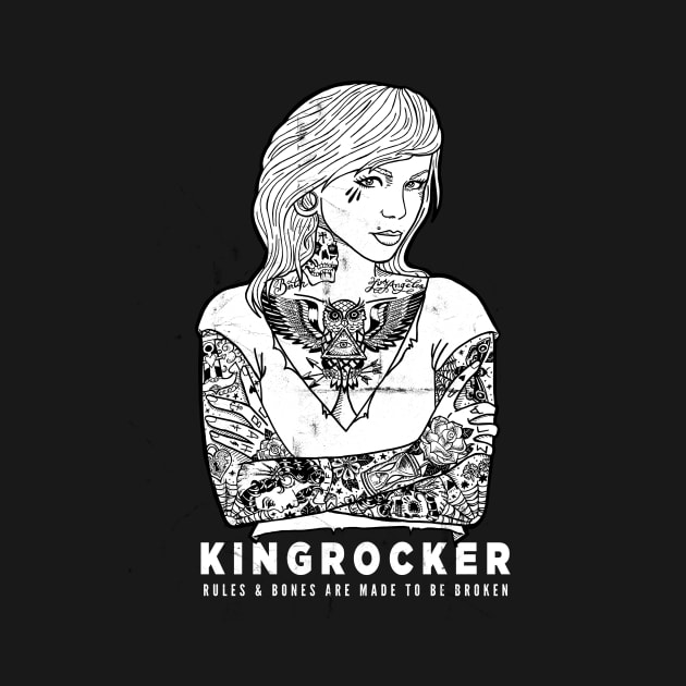 Blonde Girl with tattoo sleeves by Kingrocker Clothing