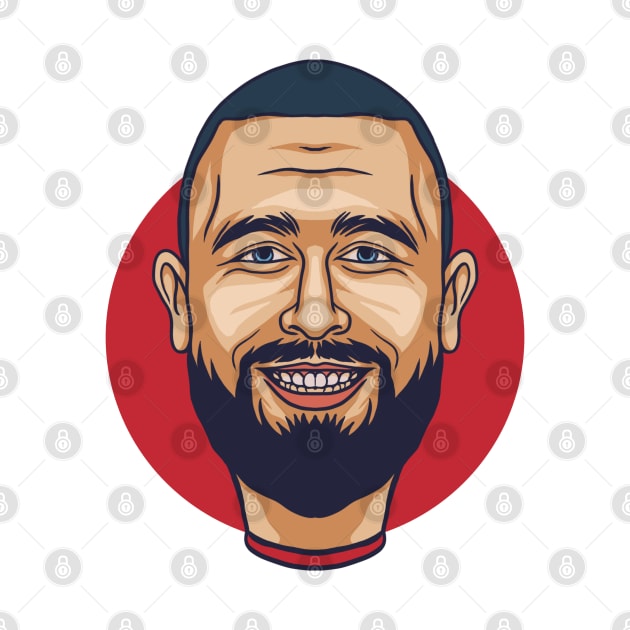 Travis kelce - caricature cartoon by Onarky