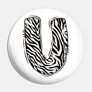 Zebra Letter U Pin