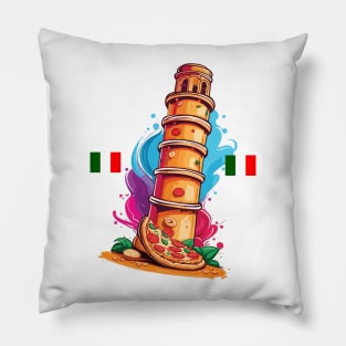 Leaning tower of pizza fun Pillow