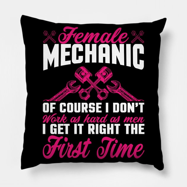 Female Mechanic I Engineer I Craftswoman Pillow by Shirtjaeger