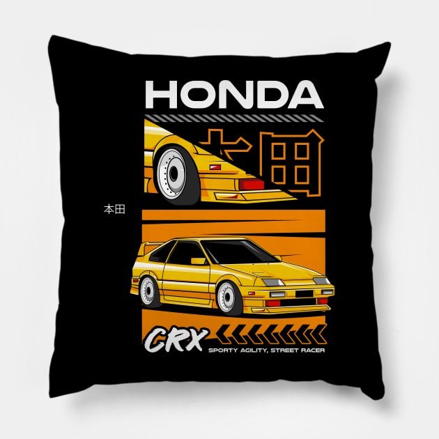 Classic Honda CRX Pillow by Harrisaputra