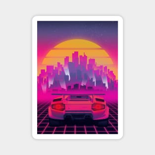 Countach Night outrun neon Magnet