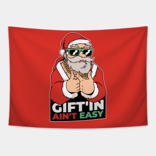 Giftin Ain't Easy // Funny Santa Claus Cartoon Tapestry