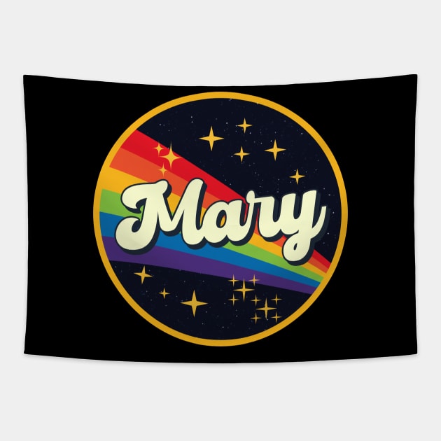 Mary // Rainbow In Space Vintage Style Tapestry by LMW Art