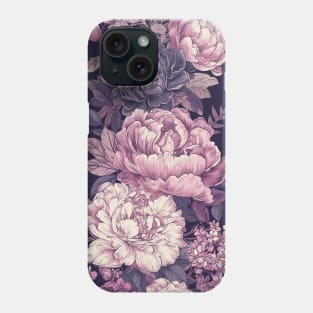 Peony and hydrangea in pink and violet Phone Case