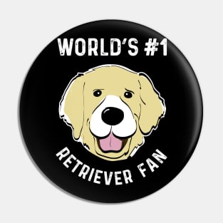 No 1 Golden Retriever Fan Retriever Dog Fan Pin