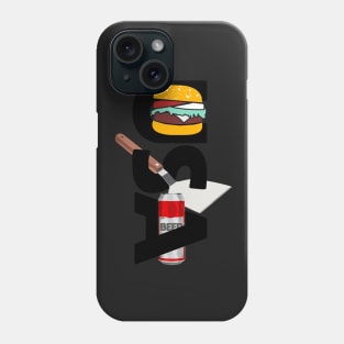 USA Map - Hamburger, Spatula, Beer Phone Case