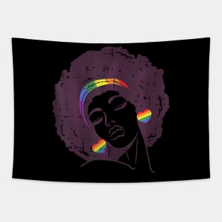 Lgbt Black Woman Rainbow Gay Pride Lgbt Girls Tapestry