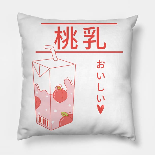 Kawaii Japanese Peach Milk Pillow by Moshi Moshi Designs