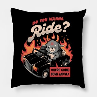 Ride to Hell - Funny Evil Creepy Baphomet Gift Pillow