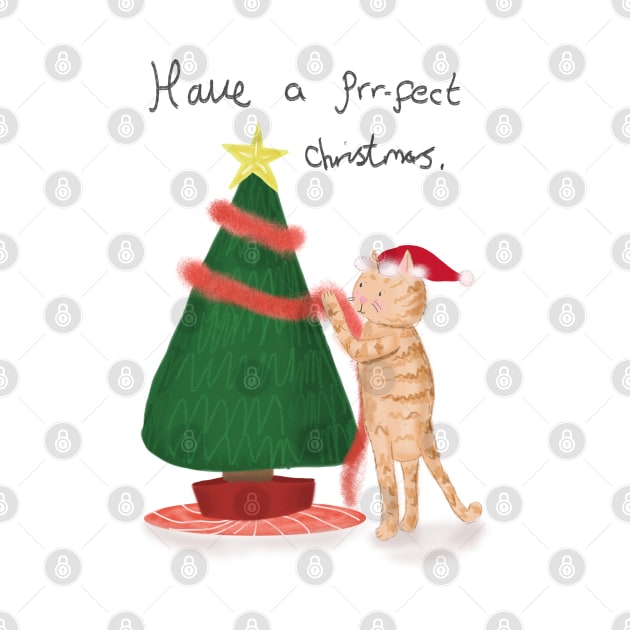 Have a prrrfect Christmas cat decorating a tree by Charlotsart